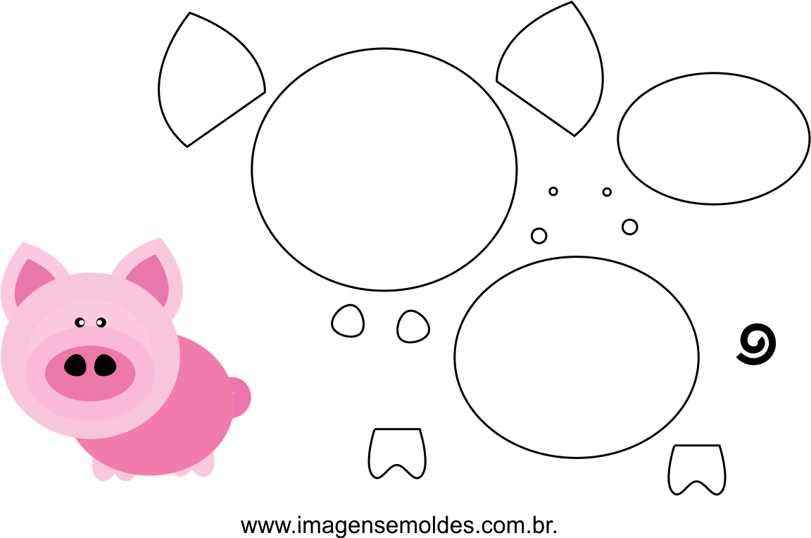 Molde de Porco para EVA - Feltro e Artesanato 