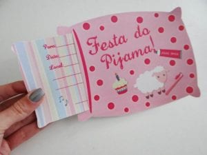 Modelo convite Festa do Pijama 