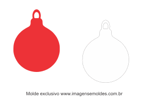 Molde Natal - Bola 3 - Moldes de EVA - Feltro e Artesanato, Weihnachtsform, molde de navidad, christmas mold