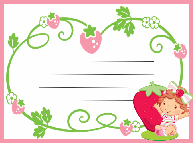 Grátis Etiquetas escolares para Imprimir 8, Erdbeerschulaufkleber, etiqueta engomada de la escuela de fresa, strawberry school sticker