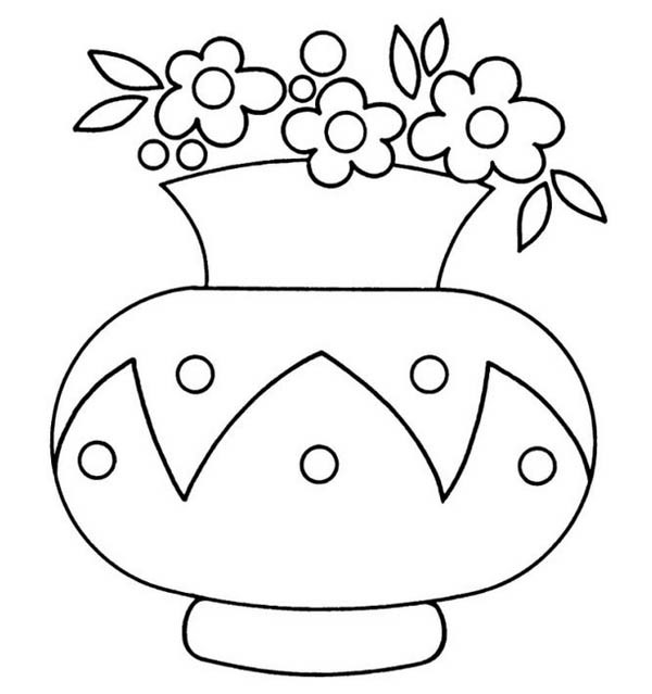 Imagens de vasos de flores para colorir e imprimir