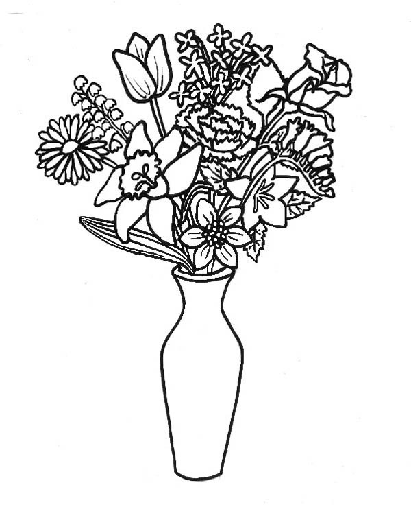 Imagens de vasos de flores para colorir e imprimir