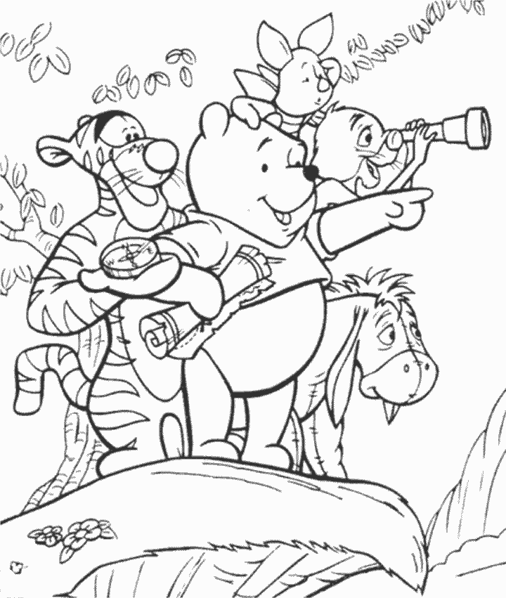 Desenhos do Ursinho Pooh para colorir e Imprimir