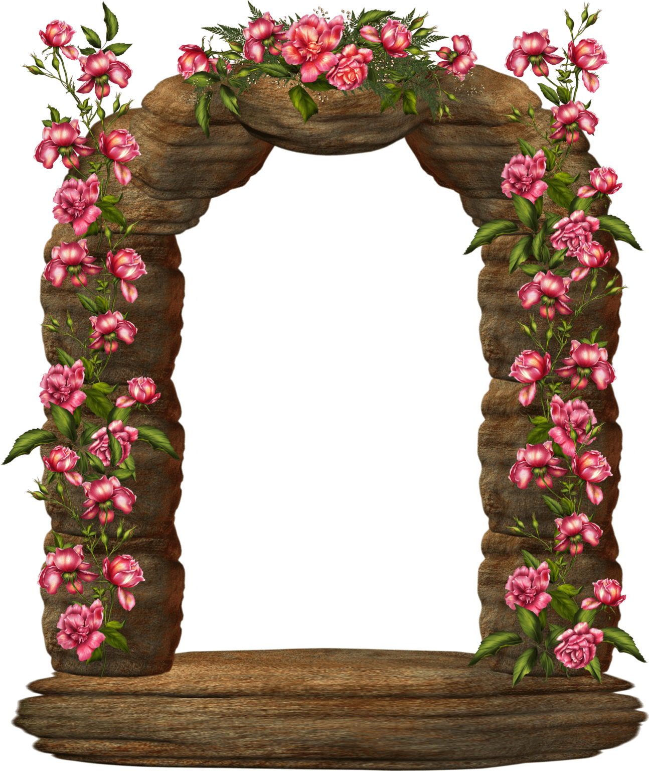 Arco de Flor Frame PNG com fundo transparente e alta resolução grátis!