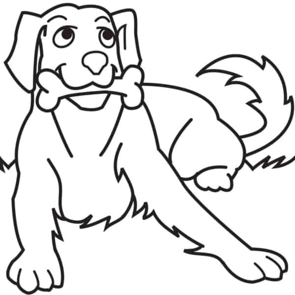 Desenhos para colorir e imprimir de Cachorro com bola