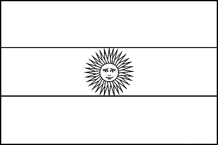 Desenho da bandeira da Argentina para colorir