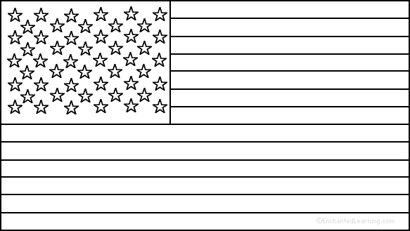 Desenho da bandeira dos Estados Unidos para colorir