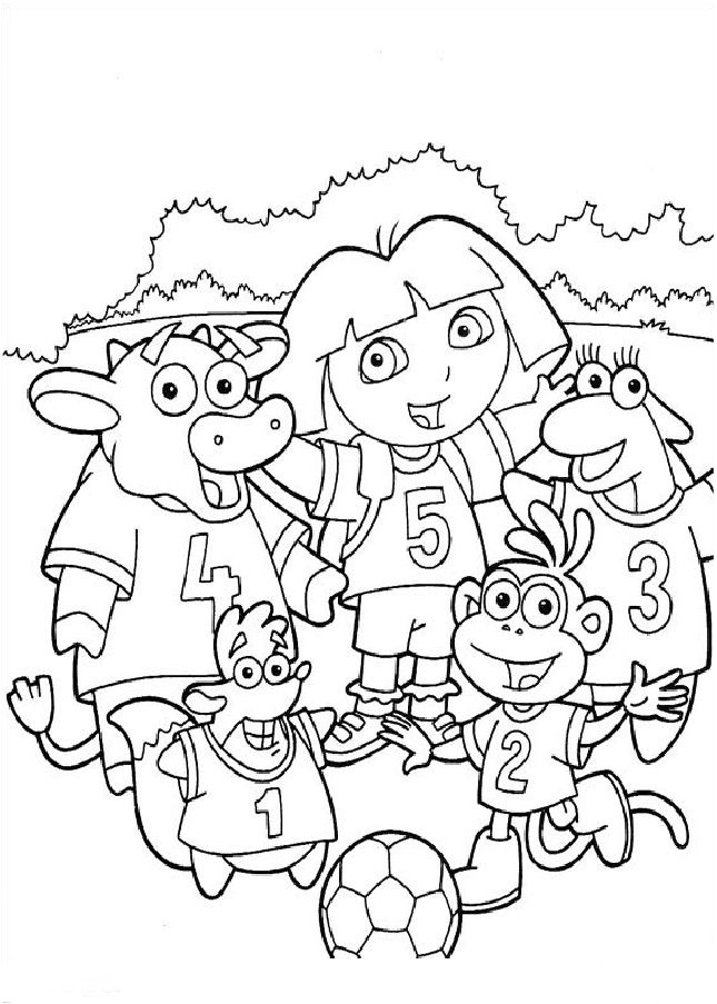 Desenho para colorir de Dora e seus melhores amigos