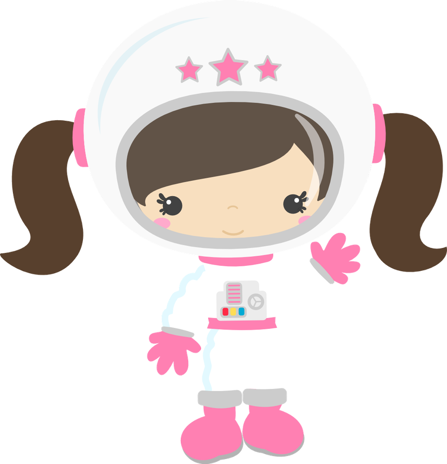 Desenho Menina Cute Astronauta PNG para baixar grátis