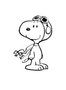 Desenho de Snoopy piloto de avioneta para colorir