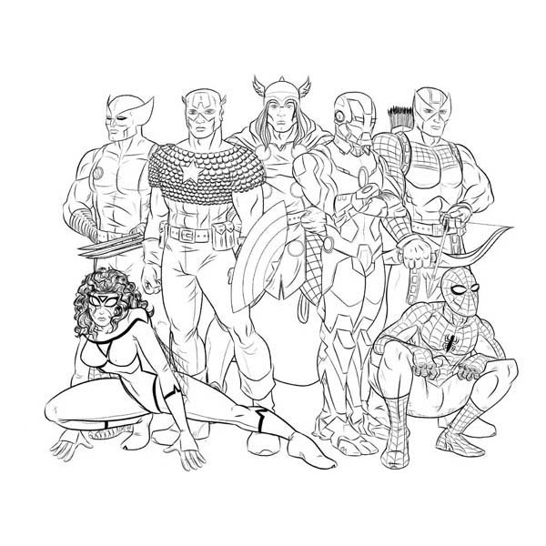 Desenho de Super-heróis de Vingadores para colorir