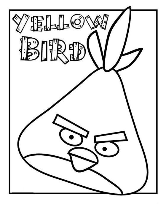 Desenhos para Colorir de Pássaro amarelo – Angry Birds