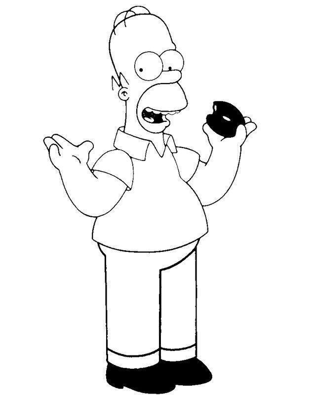 Desenhos para Pintar Homer Simpson Comendo